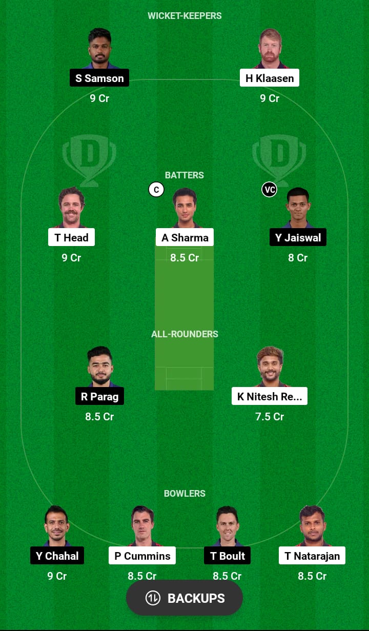 SRH vs RR Dream11 Prediction 