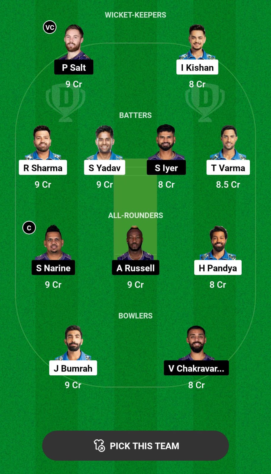 MI vs KKR Dream11 Prediction
