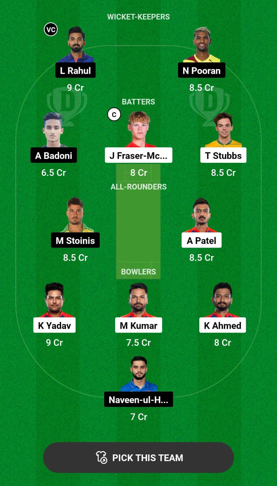 DC vs LSG Dream11 Prediction
