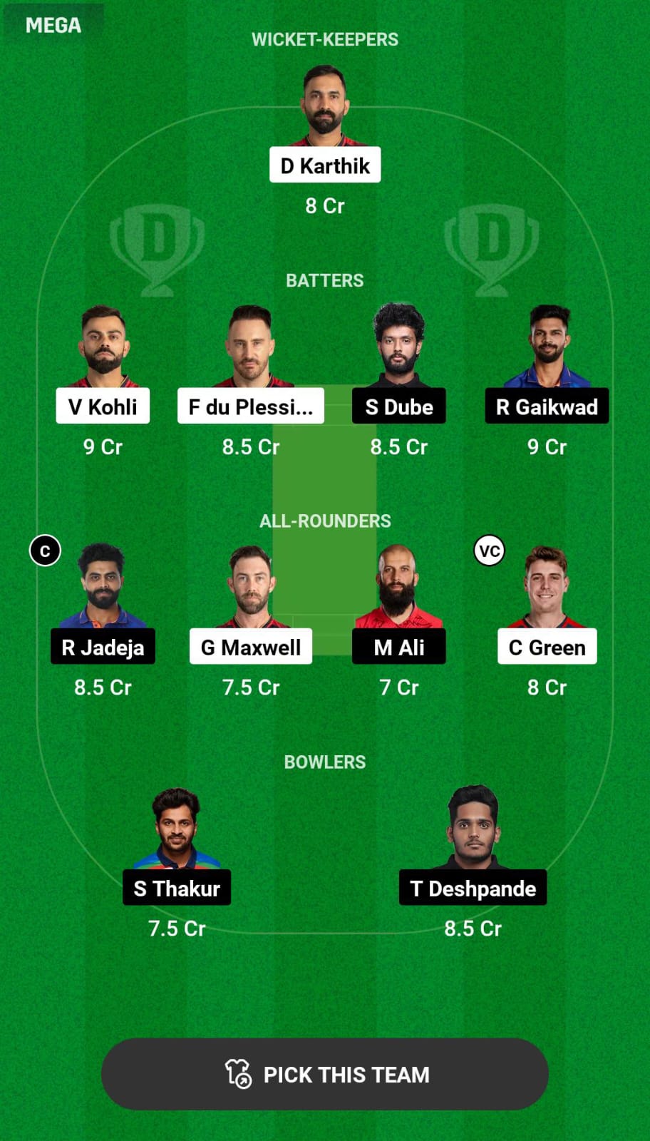 RCB vs CSK Dream11 Prediction
