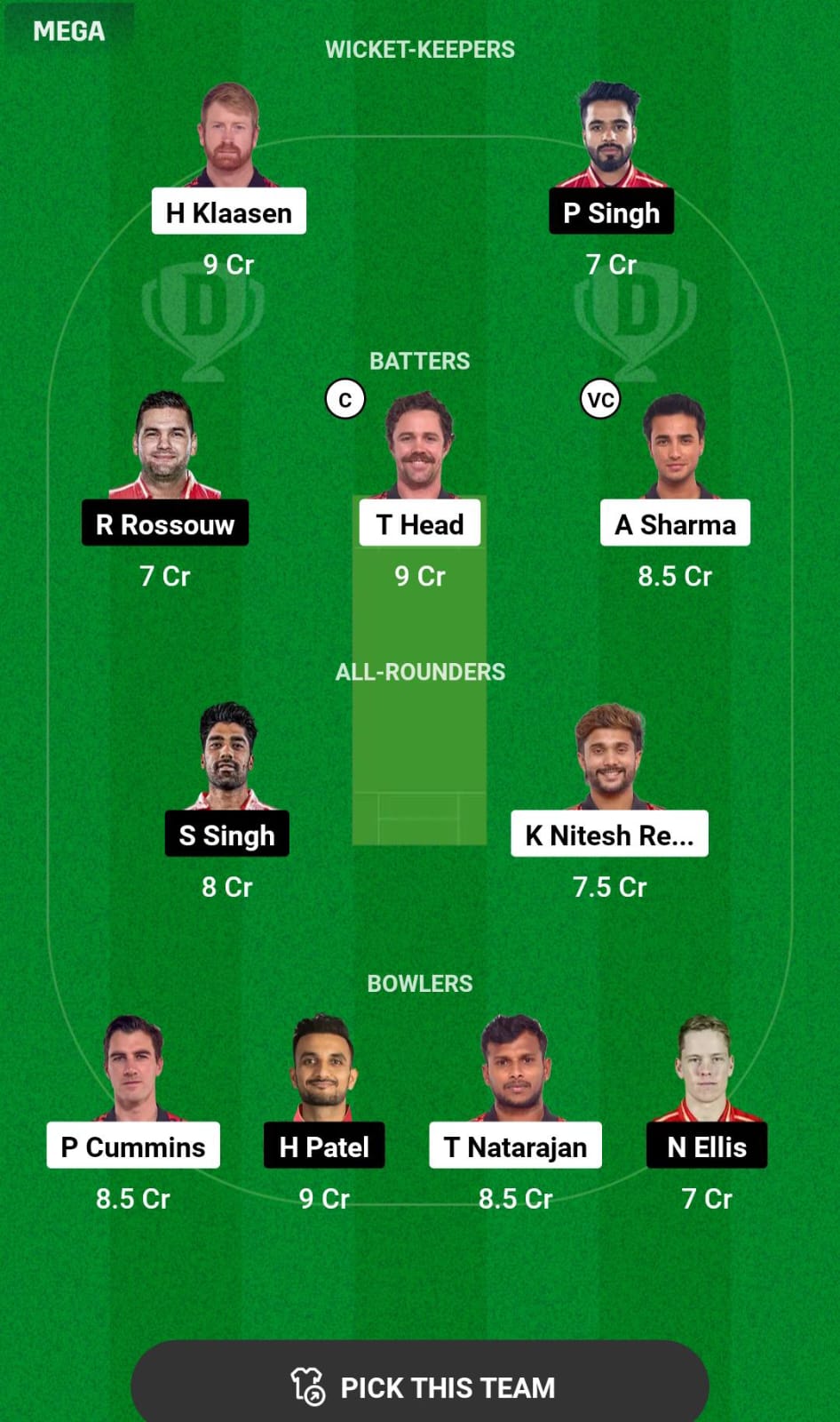 SRH vs PBKS Dream11 Prediction
