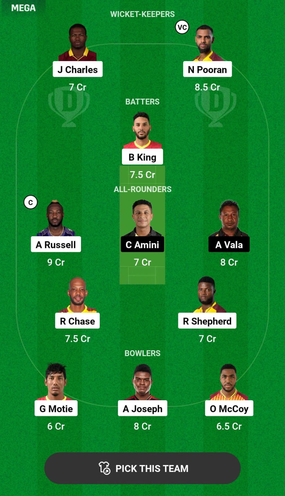 WI vs PNG 1st T20 WC Dream11 Prediction