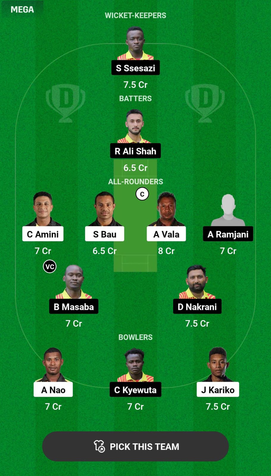 PNG vs UGA WC Dream11 Prediction
