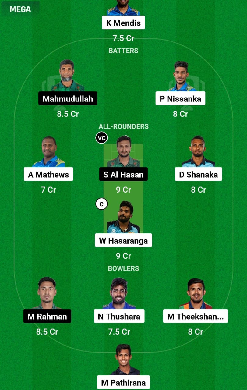 SL vs BAN WC Dream11 Prediction