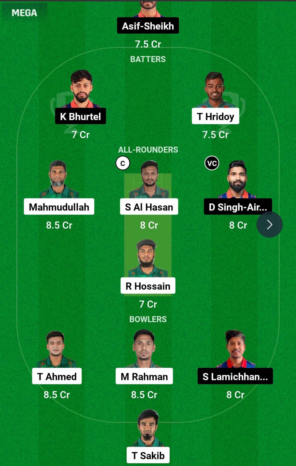 BAN vs NEP WC Dream11 Prediction
