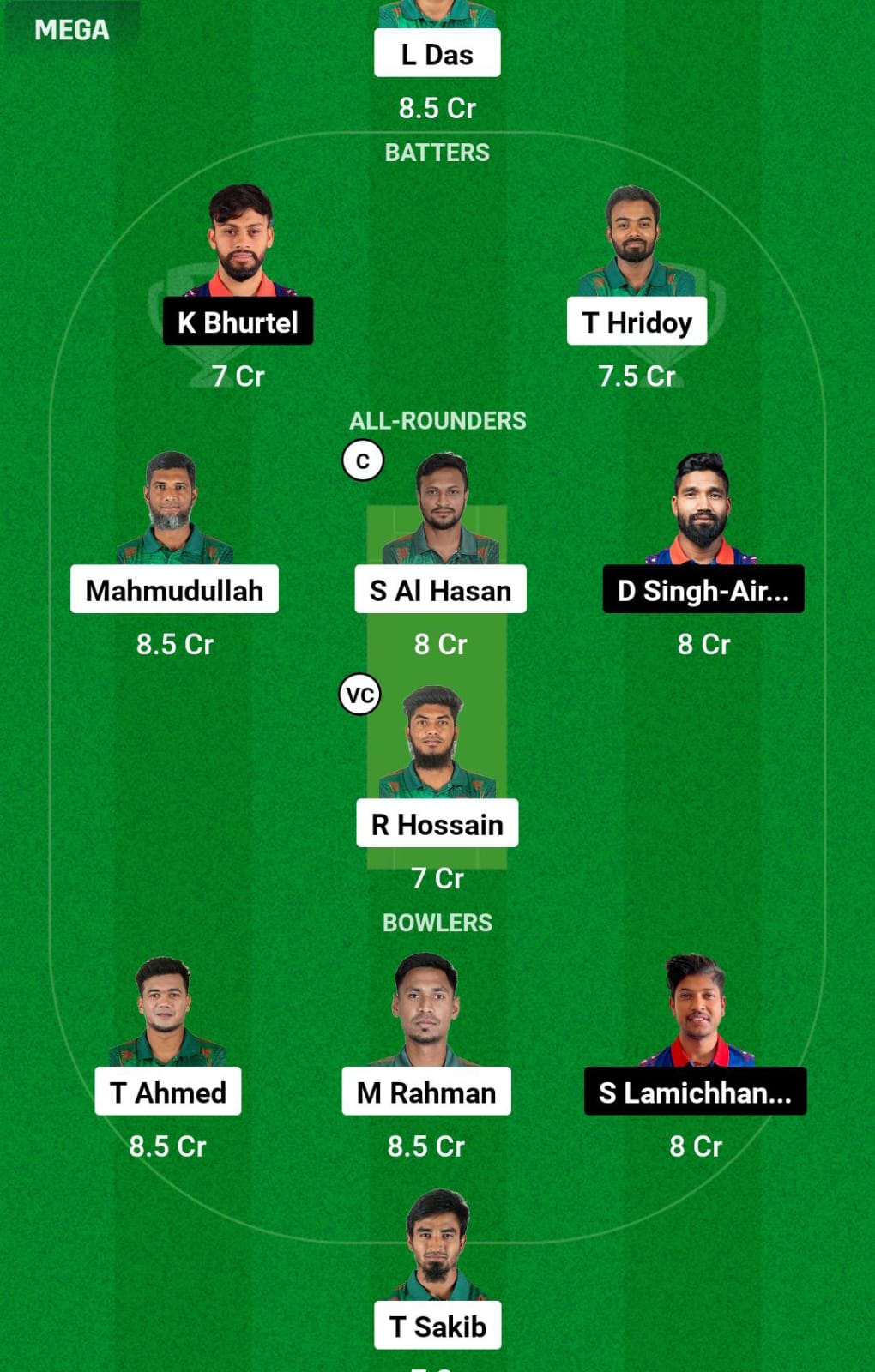 BAN vs NEP WC Dream11 Prediction
