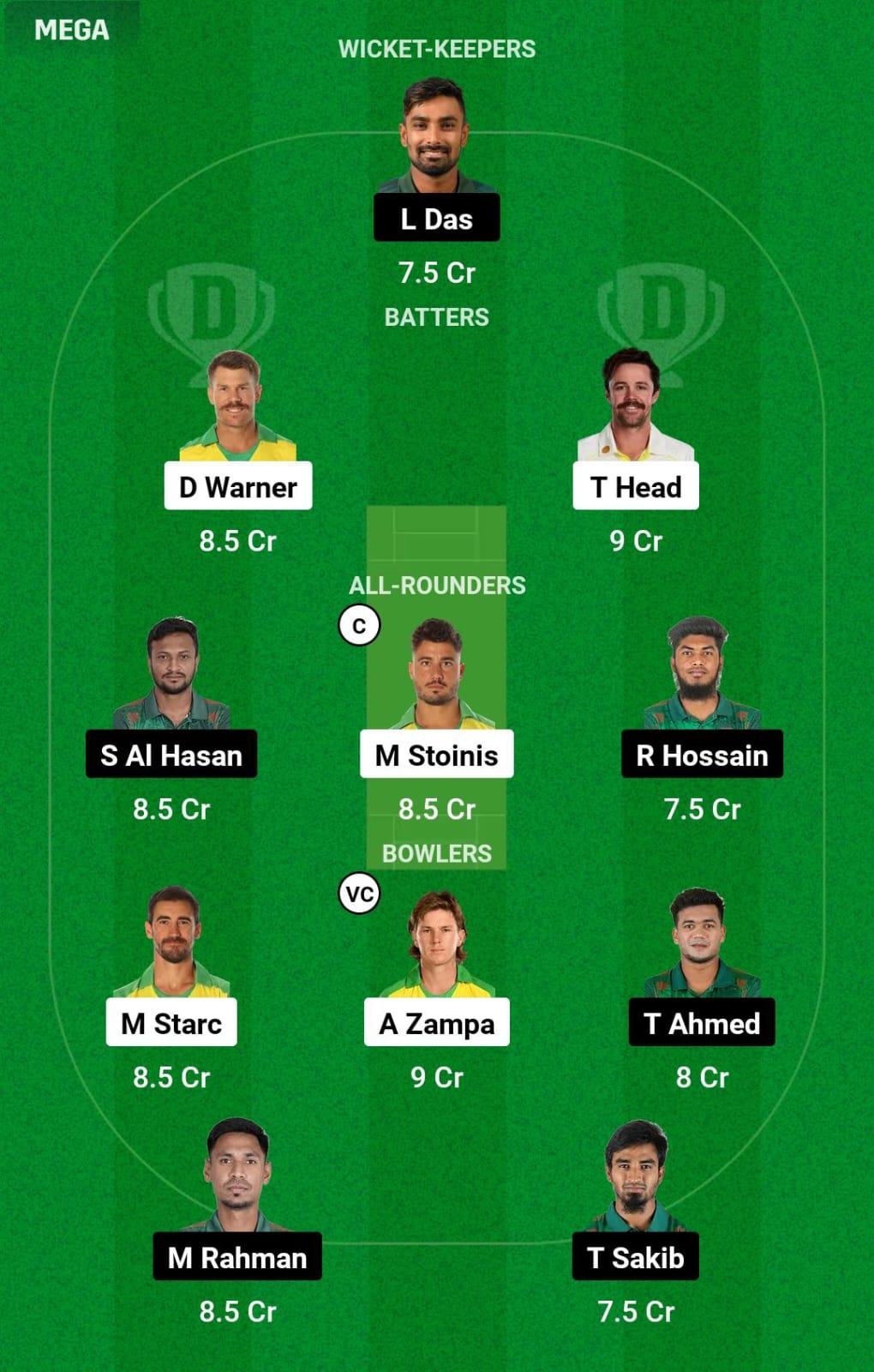 AUS vs BAN WC Dream11 Prediction