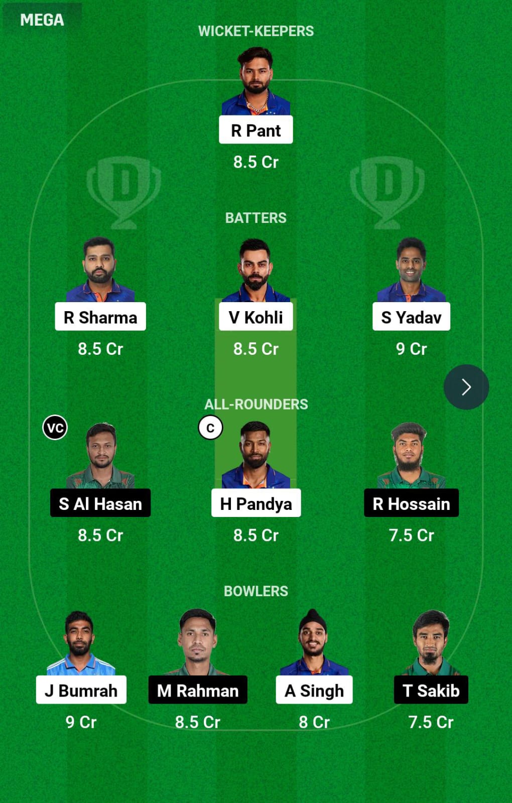 IND vs BAN WC Dream11 Prediction
