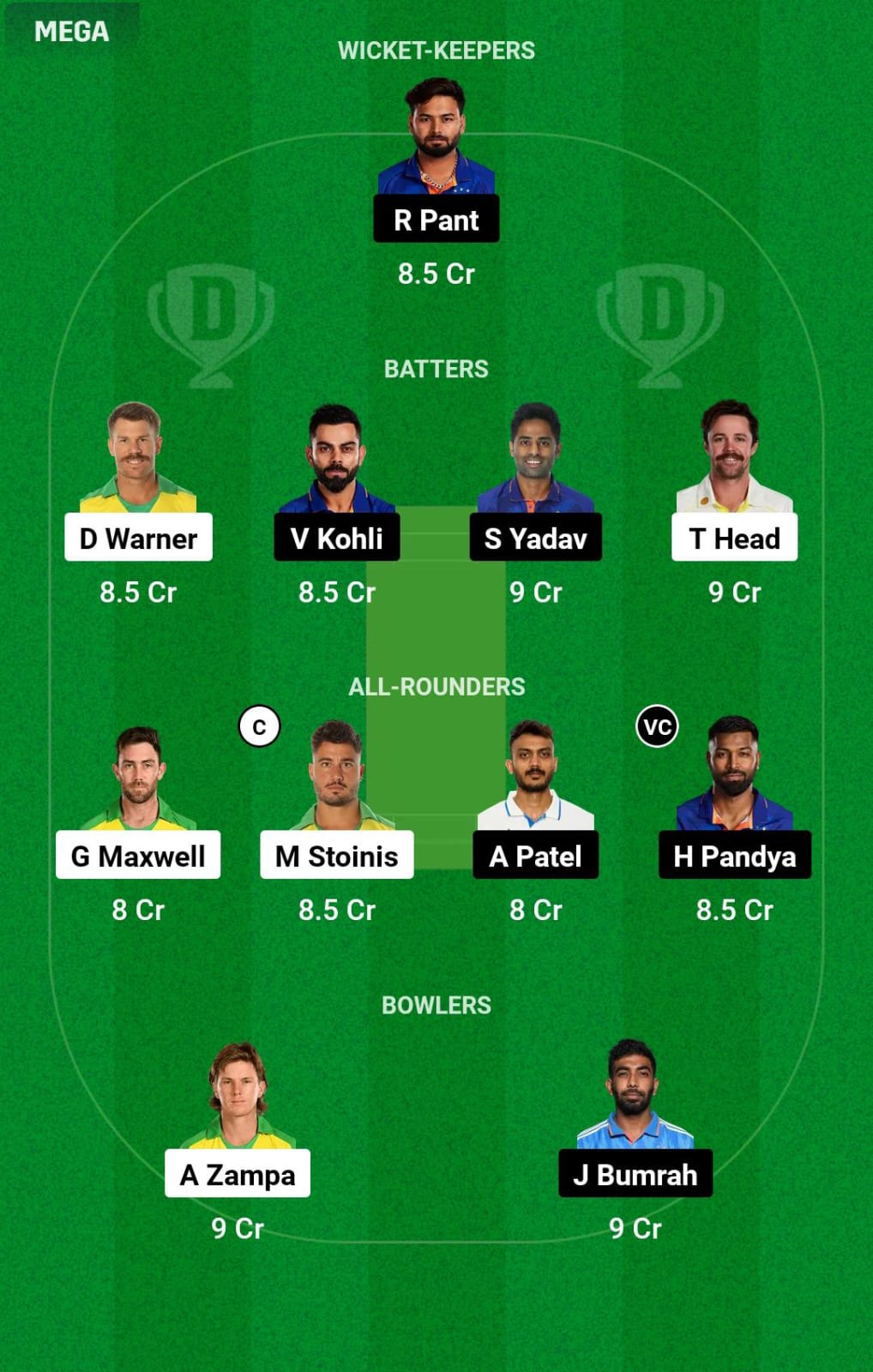 AUS vs IND WC Dream11 Prediction