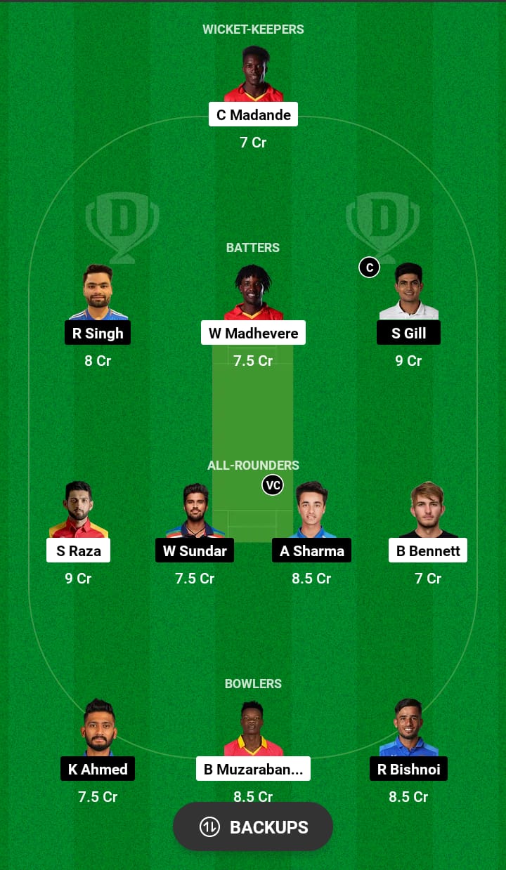 ZIM vs IND Dream11 Prediction 