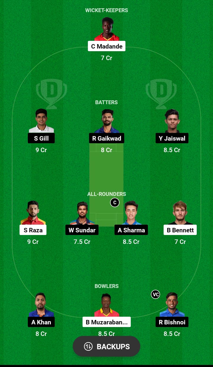 ZIM vs IND Dream11 Prediction 