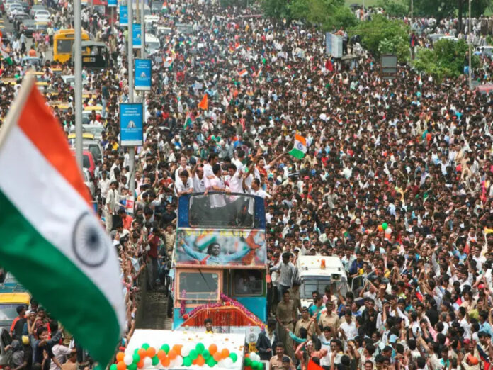 Indian team victory parade in Mumbai today