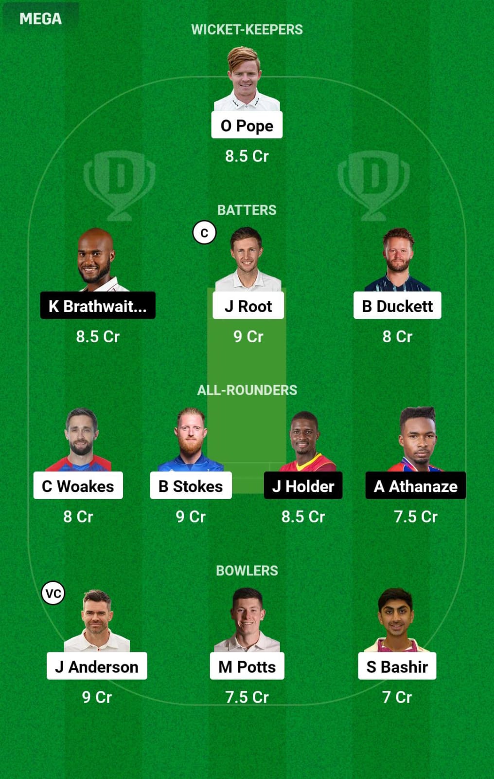 ENG vs WI 1st Test Dream11 Prediction
