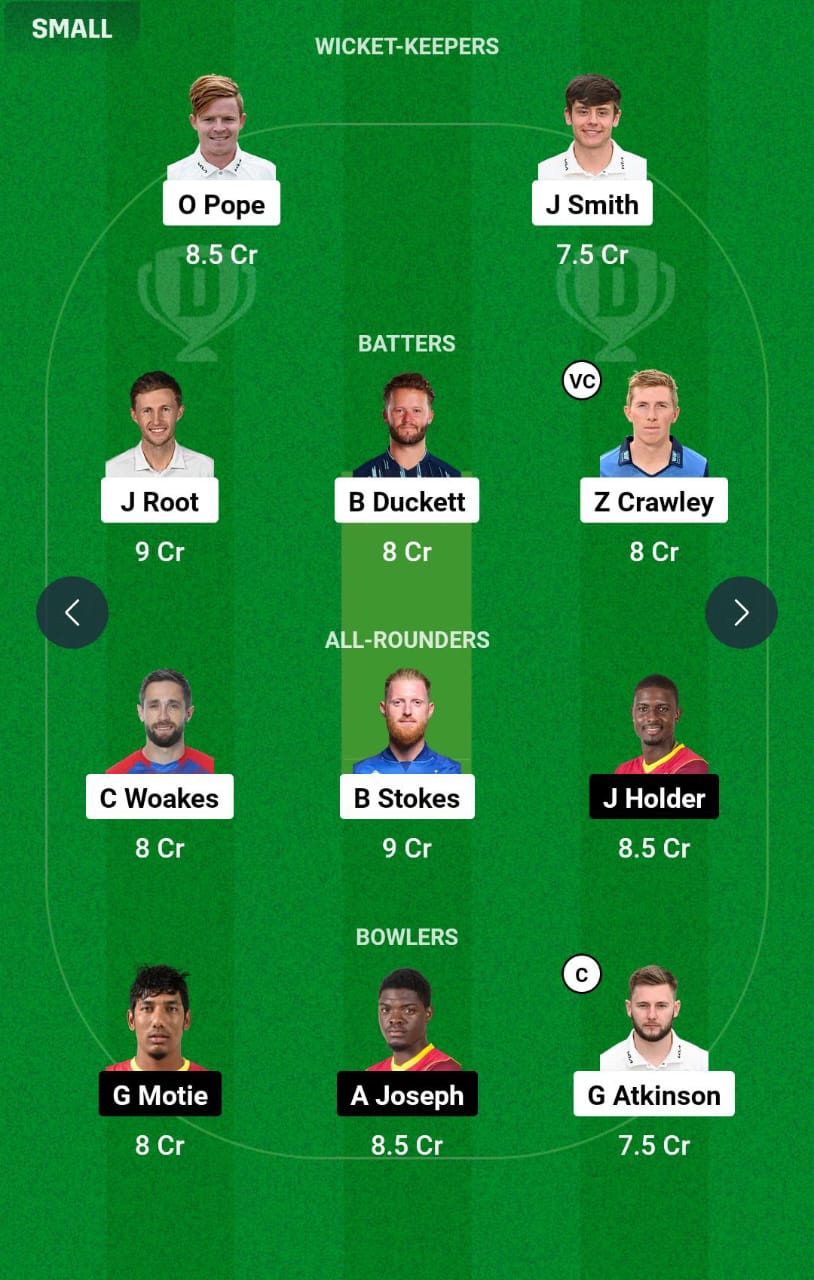 ENG vs WI 2nd Test Dream11 Prediction
