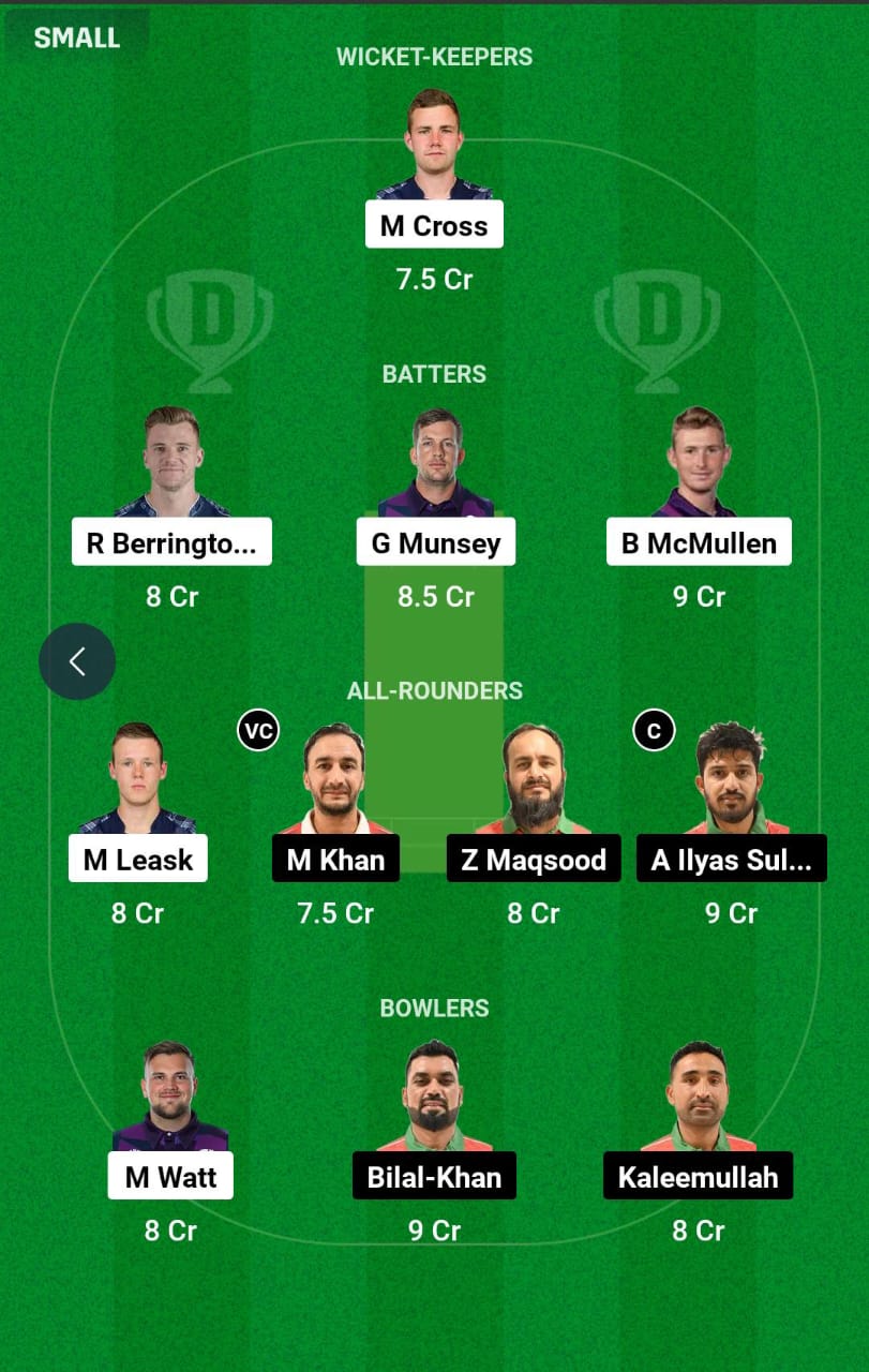 SCO vs OMN 13th Match Dream11 Prediction