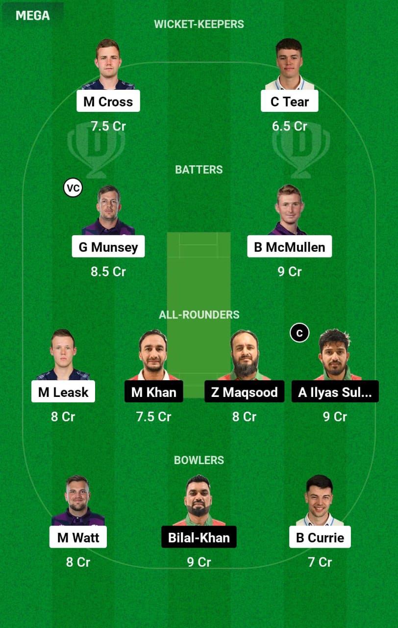 SCO vs OMN 13th Match Dream11 Prediction