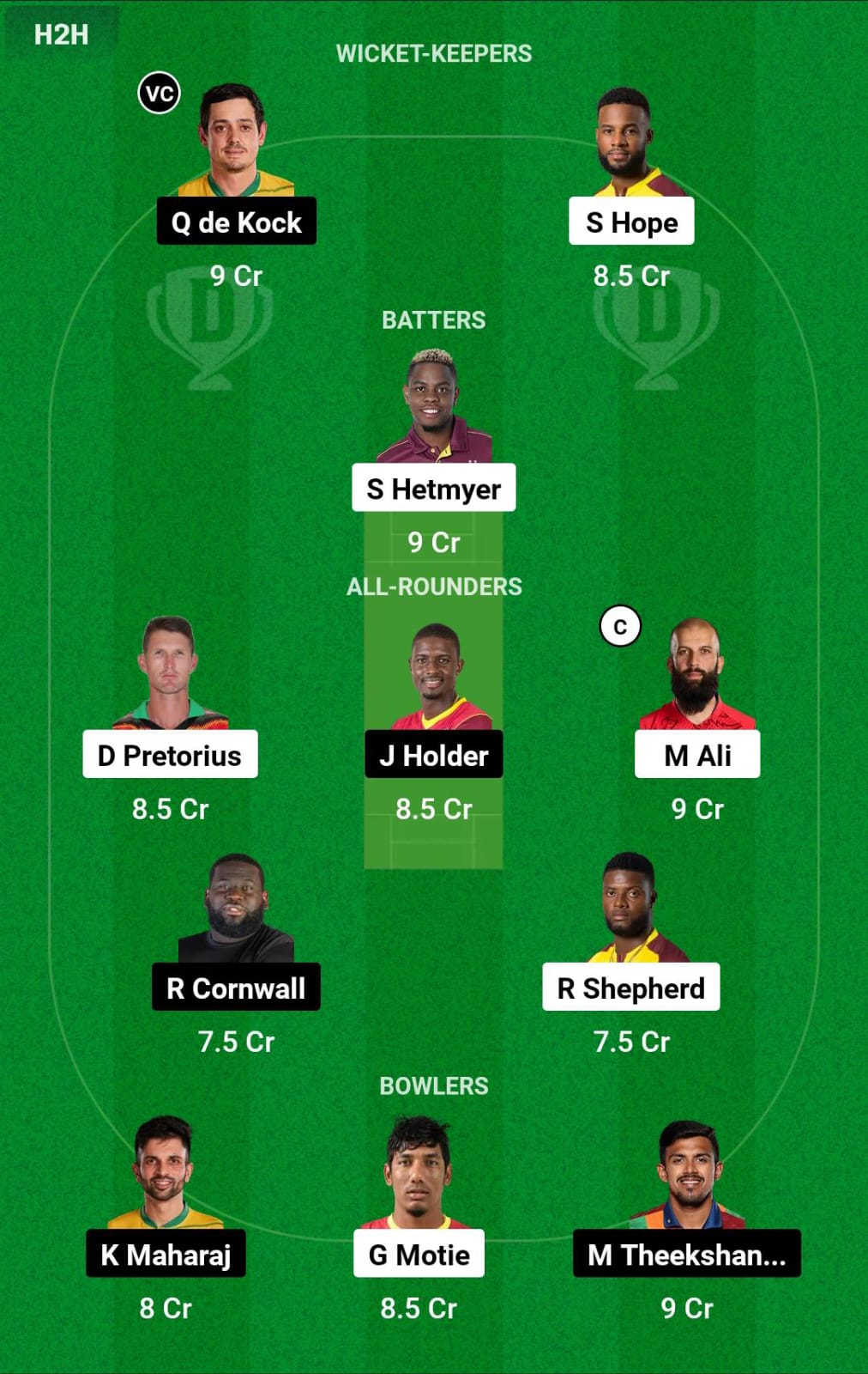 GUY vs BR 27th Match Dream11 Prediction