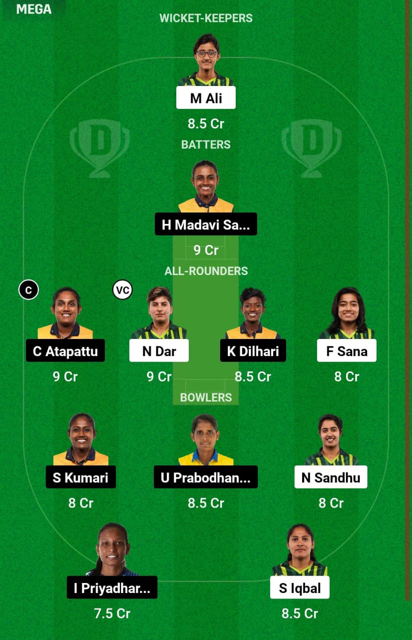 PAK-W vs SL-W 2nd T20I Dream11 Prediction