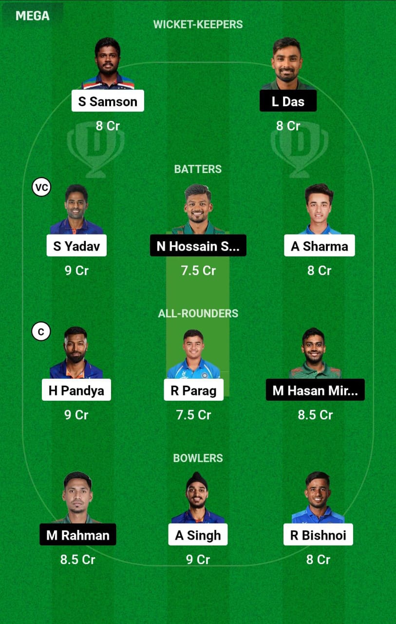 IND vs BAN 1st T20I Dream11 Prediction