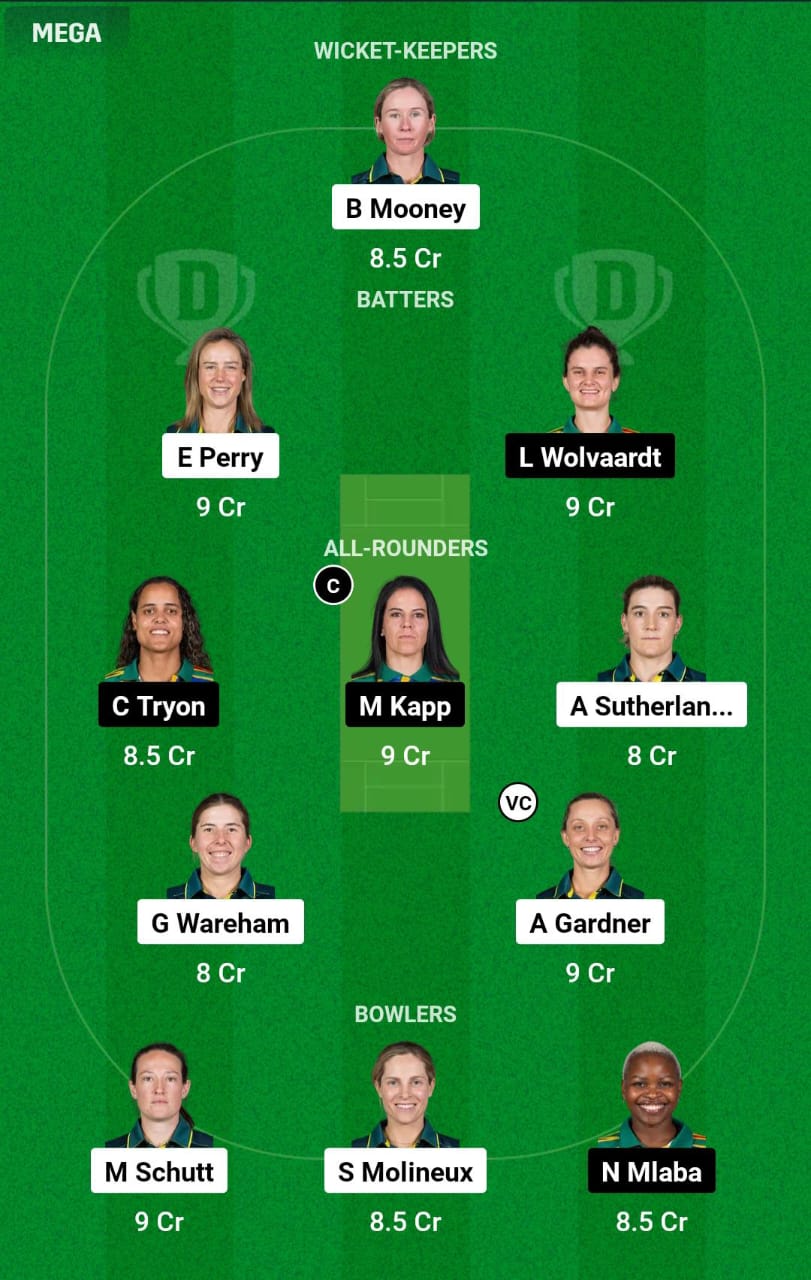 AUS-W vs SA-W 1st Semi Final Dream11 Prediction