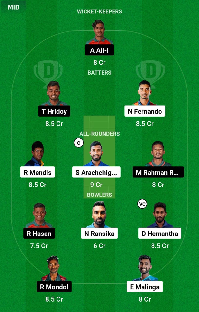 SL-A vs BN-A 10th T20I Dream11 Prediction