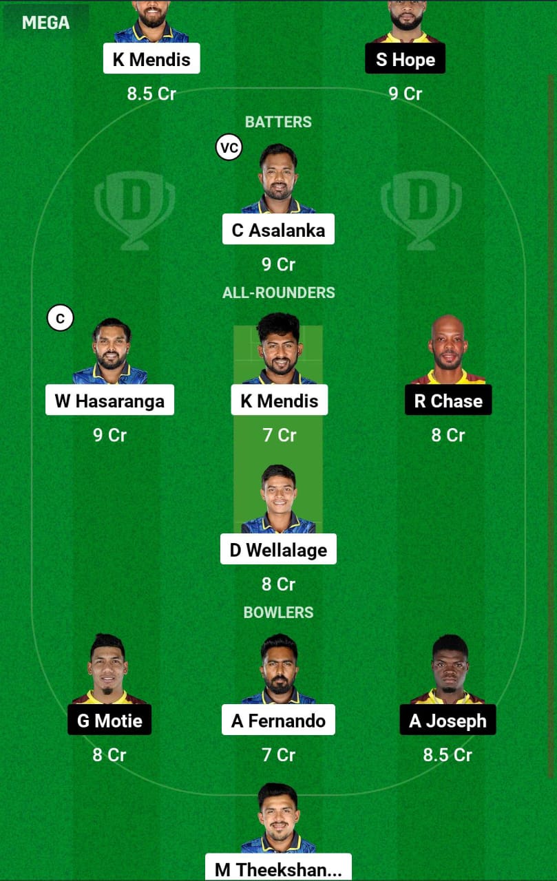 SL vs WI 3rd ODI Dream11 Prediction
