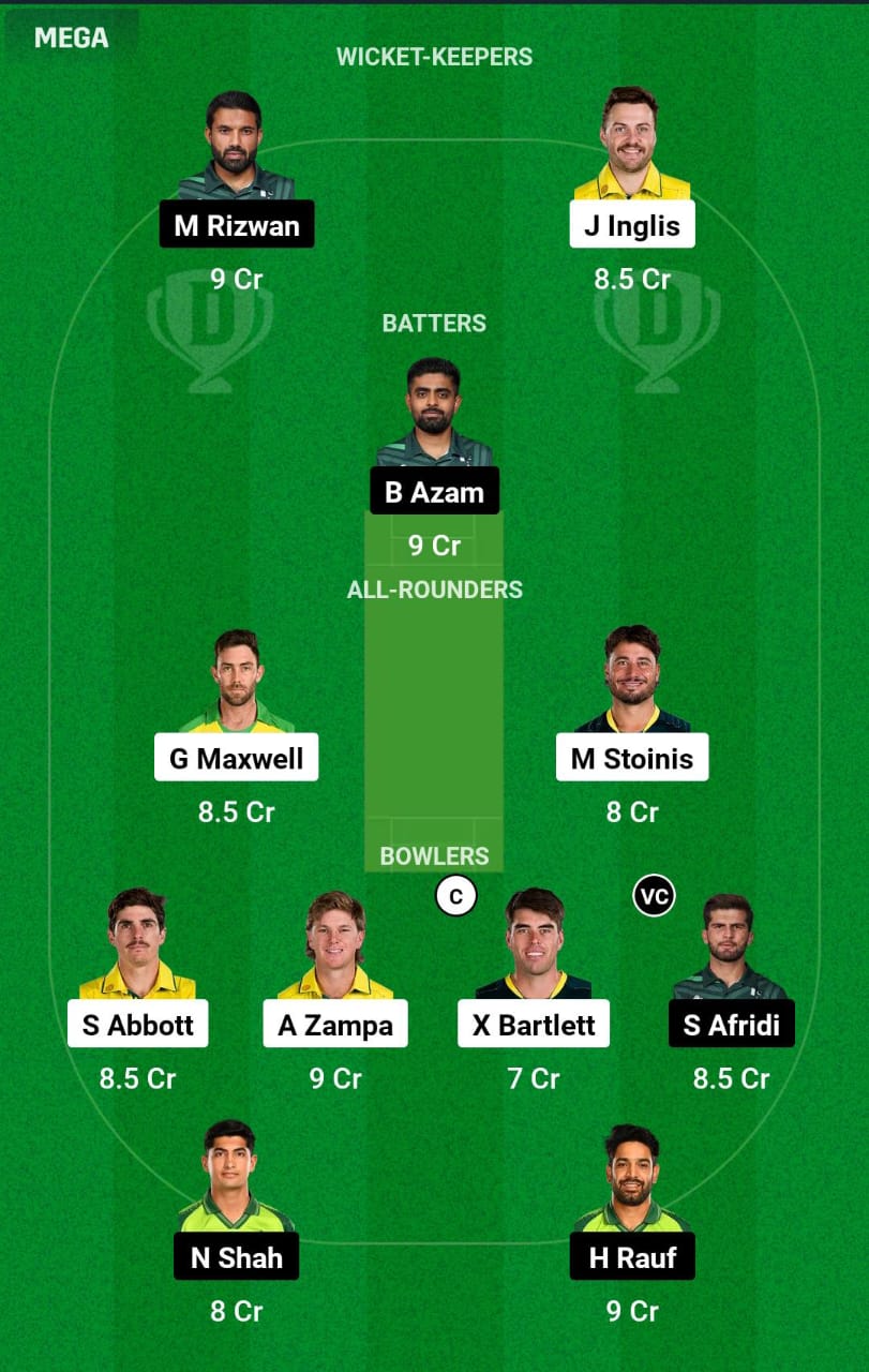 AUS vs PAK 1st T20I Dream11 Prediction