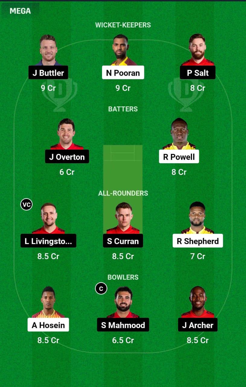 WI vs ENG 4th T20I Dream11 Prediction
