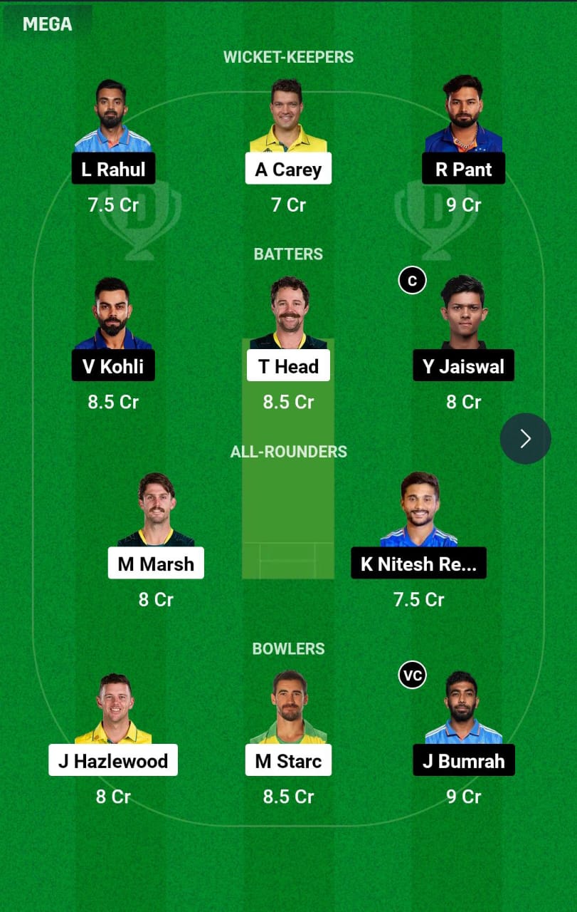 Dream11 Team Prediction IND vs AUS 2nd Test