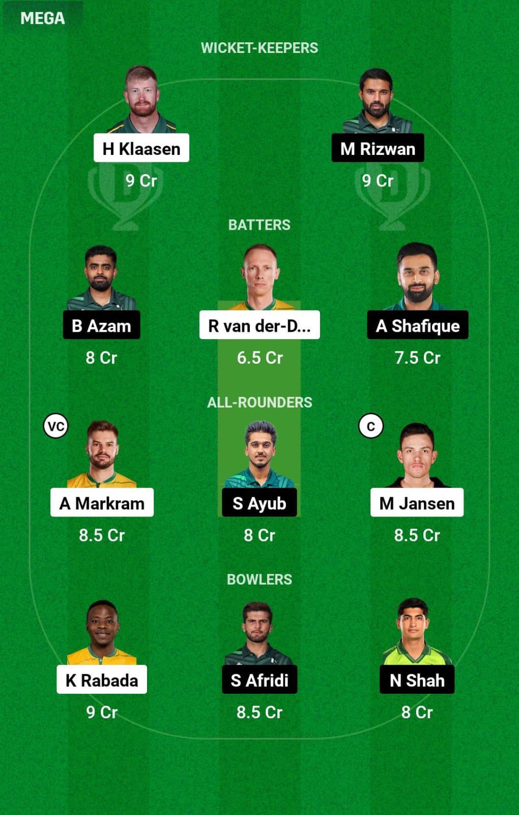 SA vs PAK 1st ODI Dream11 Prediction