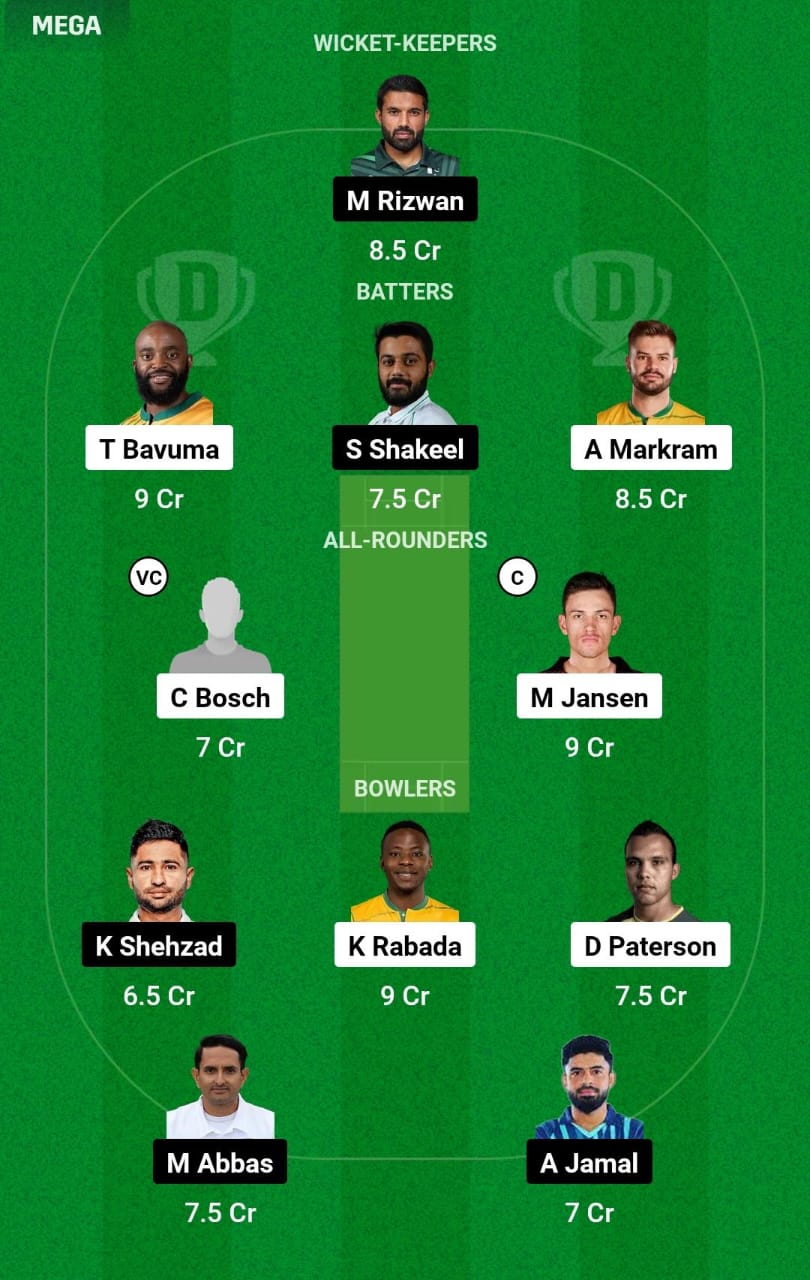 SA vs PAK 2nd Test Dream11 Prediction
