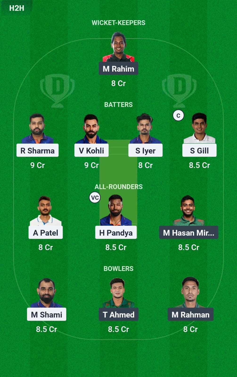 BAN vs IND Dream11 Prediction Today match