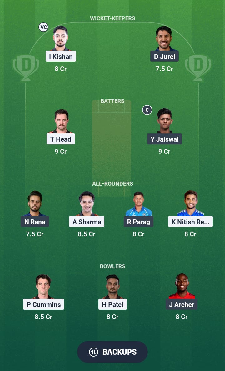 SRH vs RR Dream11 Prediction 