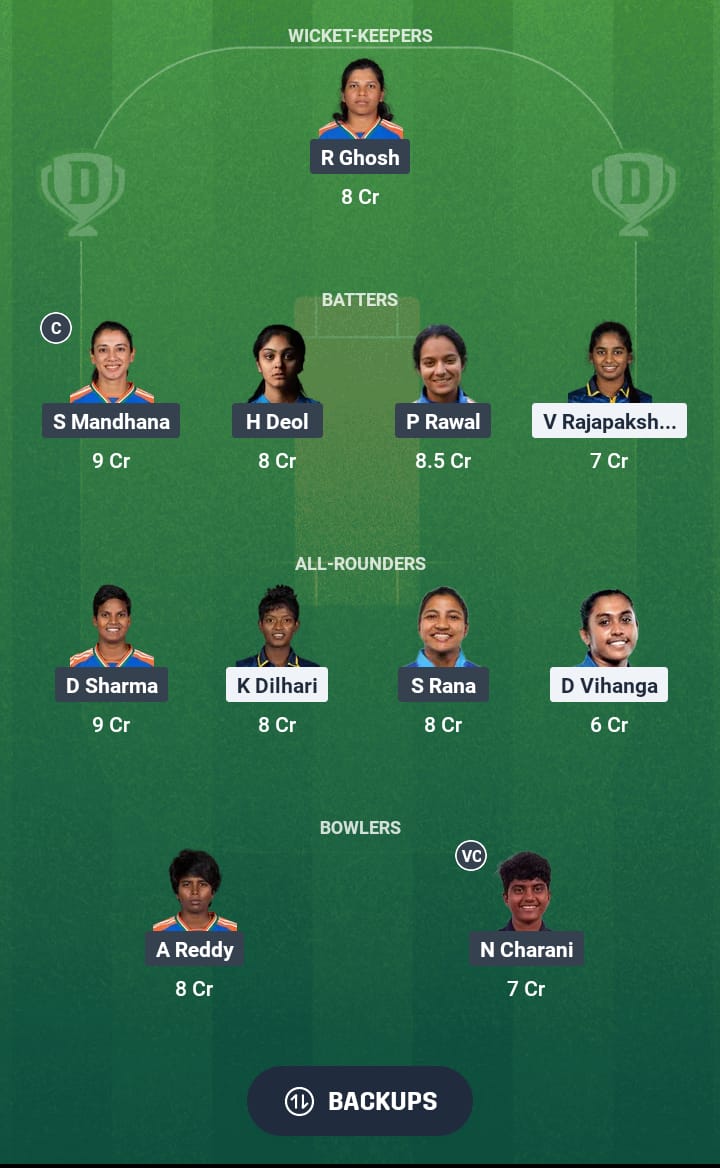 SL--W vs IN-W Dream11 Prediction