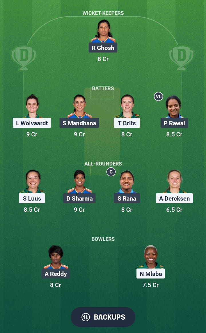 SA-W vs IN-W Dream11 Prediction