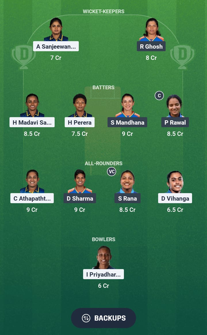 SL-W vs IN-W Dream11 Prediction