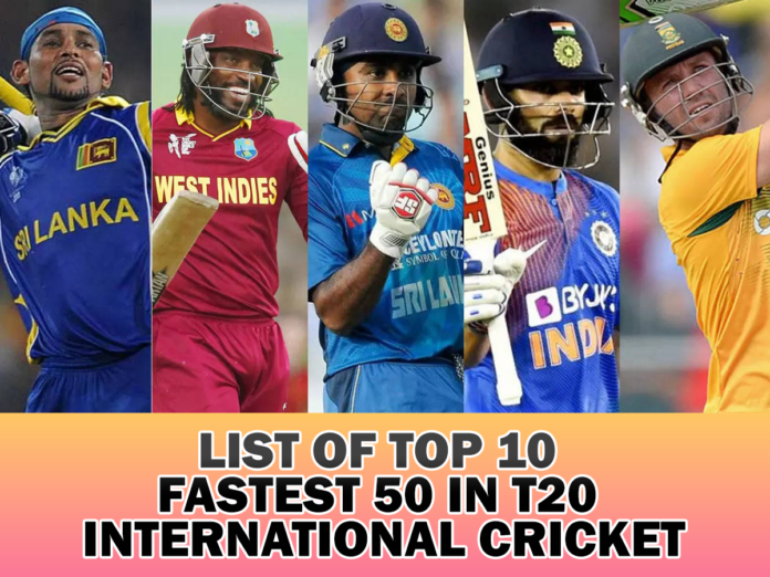 List of Top 10 Fastest 50 in T20 International Cricket