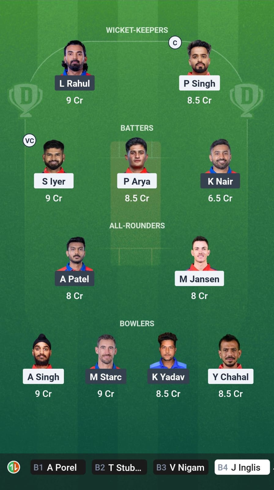 Head-to-Head Dream11 Team Prediction PBKS vs DC